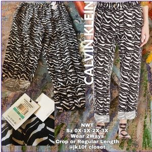 🌹NWT CALVIN KLEIN 100% LINEN WEAR LENGTH 2 WAYS PANTS